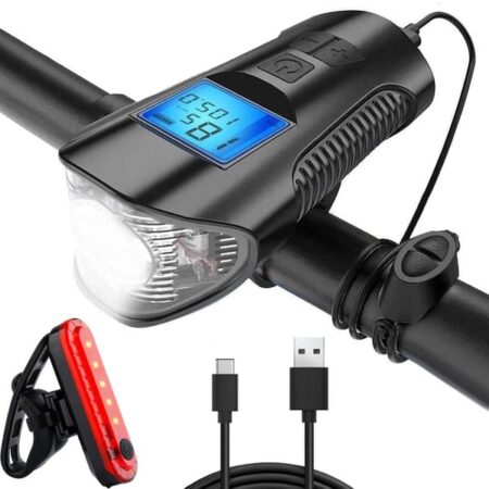 Cykellygte 3-i-1 - Med speedometer, horn og lys