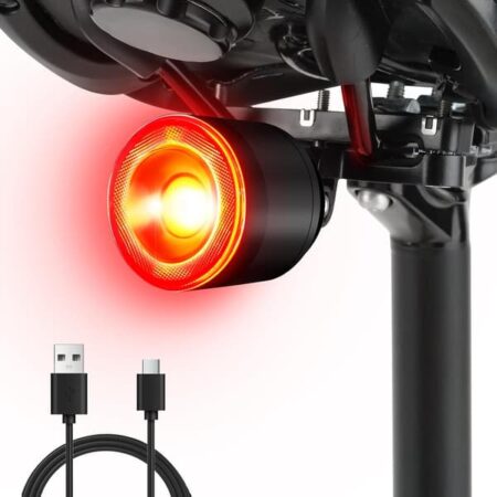 Cykellygte - Baglygte - Intelligent cykellygte - Bremse - følsom automatisk tænding - USB genopladelig - IP65 vandtæt