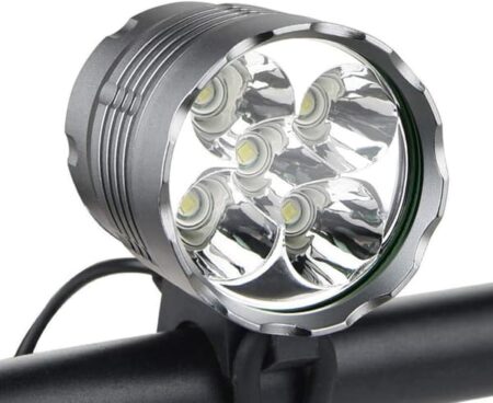 Cykellygter, 6000 Lumen 5 LED Cykellygte, Vandtæt Mountainbike Forlygte med 6400 mAh Genopladeligt Batteri