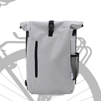 Cykeltaske - grå, vandafvisende polyester, 31 × 13 × 58 cm