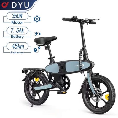 DYU C2 elcykel til voksne, 350W motor, 48V7,5Ah batteri, rækkevidde 45 km, 16 tommer dæk, foldbar, bybrug