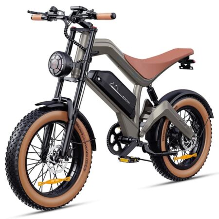 DYU Zonveer M20 - Fabriksdirekt 1500W peak elcykel 55km/t 48V18,2Ah batteri 100km rækkevidde 20×4.0" fedtdæk fuld affjedring mekaniske skivebremser Shimano 7-trins APP