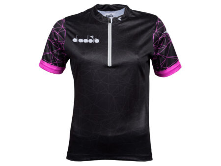 Diadora Agnes - Cykeltrøje med korte ærmer - Dame - Str. M - Sort med Pink