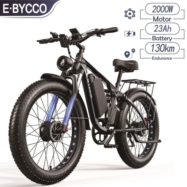 E-BYCCO EB7 Pro elcykel 3000W dobbeltmotor 52V 23AH 26*4,0 tommer tyk dæk elcykel offroadkørsel hydraulisk bremse elektrisk cykel E-BYCCO EB7 Pro elcykel 3000W dobbeltmotor 52V 23AH 26*4,0 tommer tyk dæk elcykel offroadkørsel hydraulisk bremse elektrisk cykel