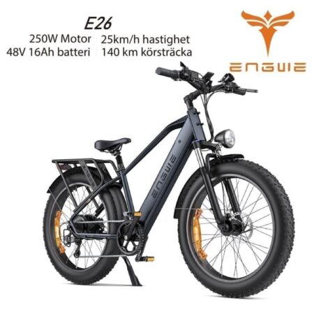 ENGWE E26 25 km/t hastighed 140 km rækkevidde, 250 watt motor 16AH, 26*4,0 tommer spanddæk elektrisk cykel til voksne