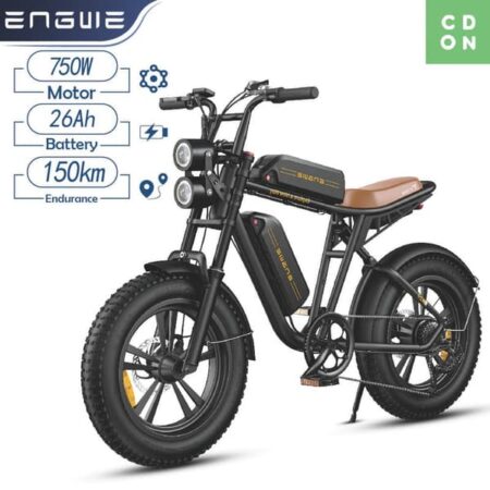 ENGWE M20 elcykel 150 km rækkevidde, 750W motor, 20*4,0 tommer fedt dæk 26AH batteri, 45 km/t hastighed-sort
