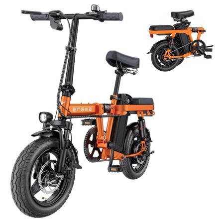 ENGWE T14 foldecykel, 14 tommer bycykel med LED-display, 48V / 10.2Ah batterirækkevidde op til 50 km, til teenagere voksne