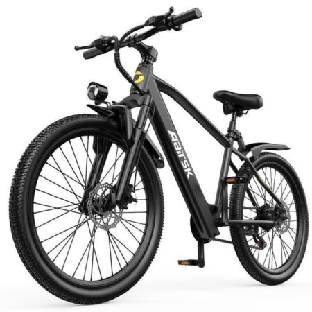 Elcykel Aairsk GT300 til voksne, 250 W motor, 36 V 10 Ah batteri, 26 tommer terrængående dæk - Sort