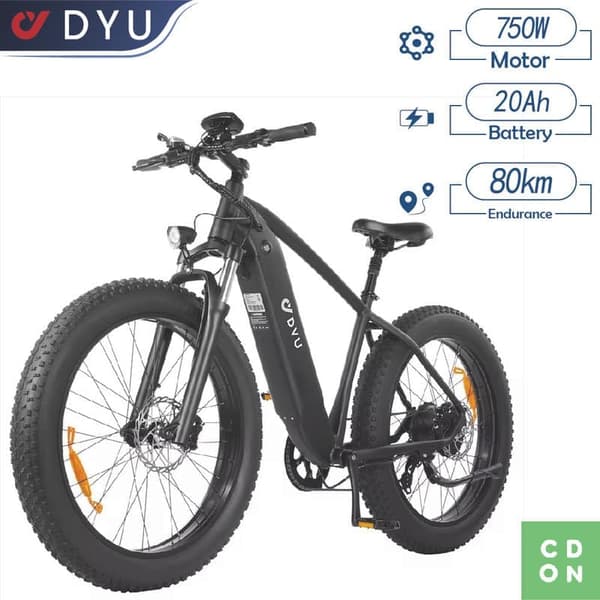 Elcykel - DYU KING750 - Rækkevidde 80 km - Batteri 48V 20Ah - 26-tommer terrængående dæk - Motor 750W Elcykel - DYU KING750 - Rækkevidde 80 km - Batteri 48V 20Ah - 26-tommer terrængående dæk - Motor 750W