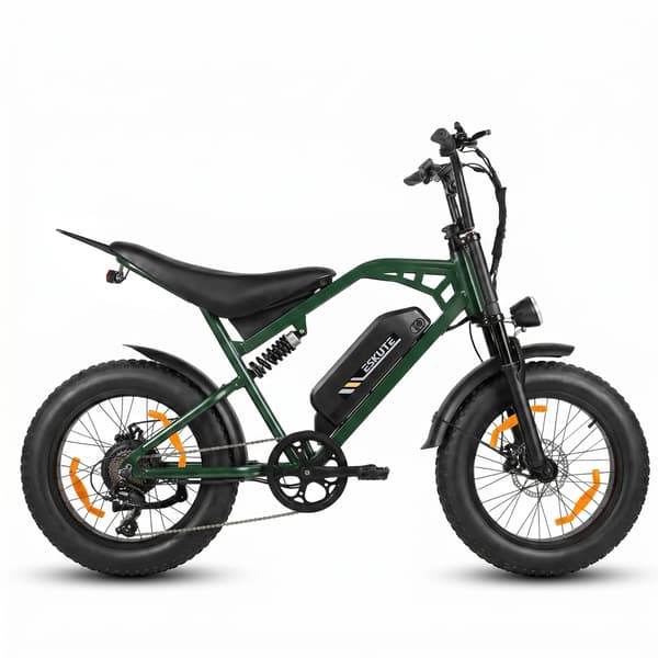 Elcykel ESKUTE V202, 48V 20.8Ah, 20" Fat Tire, Fuld Affjedring, Grøn Elcykel ESKUTE V202, 48V 20.8Ah, 20" Fat Tire, Fuld Affjedring, Grøn