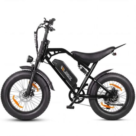 Elcykel ESKUTE V202, 48V 20.8Ah, 20" Fat Tire, Fuld Affjedring, Sort
