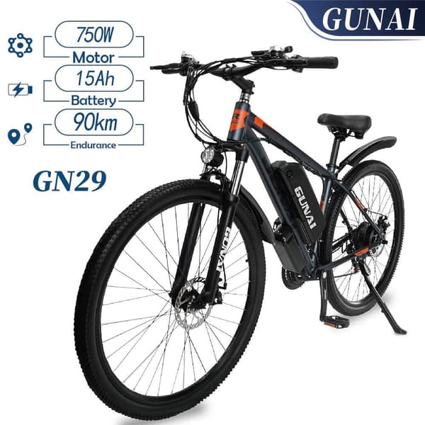 Elcykel-GUNAI GN29 750W børsteløse motorer-48V15Ah-90KM Rækkevidde -50 km/t Elcykel for voksne Elcykel-GUNAI GN29 750W børsteløse motorer-48V15Ah-90KM Rækkevidde -50 km/t Elcykel for voksne