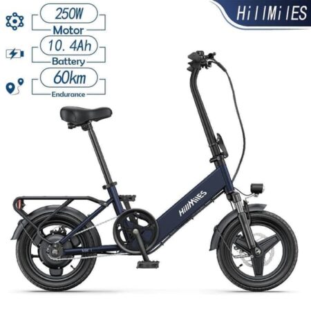 Elcykel - HillMiles Mile 1 - 250W Motor - 36V 10,4AH Batteri - 25 km/t Maksimal hastighed - 60 km Rækkevidde - Foldbar - Blå