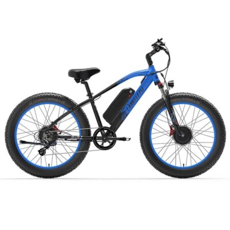 Elcykel LANKELEISI MG740 PLUS, dobbelt motor 2000W, 26", sort/blå