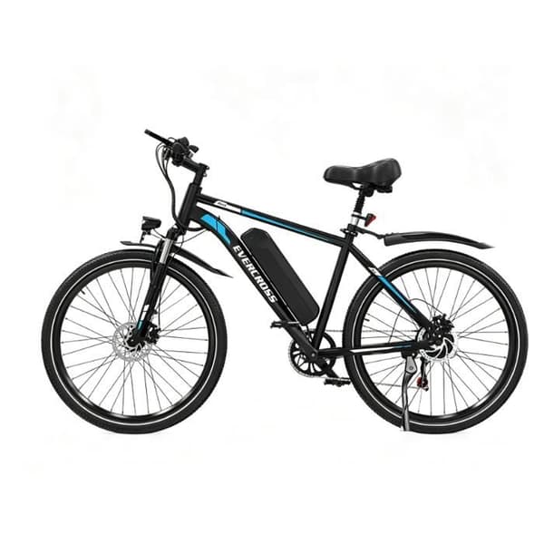 Elcykel VAE EVERCROSS TECH EK15 26" - 250 W - 36V 374Wh - 7 gear - Skivebremser - Dobbelt affjedring - SortBlå Elcykel VAE EVERCROSS TECH EK15 26" - 250 W - 36V 374Wh - 7 gear - Skivebremser - Dobbelt affjedring - SortBlå