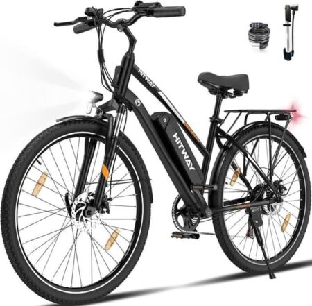 Elcykel VAE - HITWAY - Sort - 28" - Aftageligt batteri 250W 36V 13Ah - Shimano 7 Gear - Elektrisk MTB