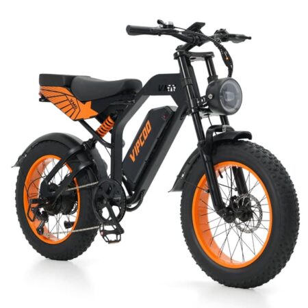 Elcykel VIPCOO VM6, 48V 18,2Ah batteri, 20" fatbike, sort/orange