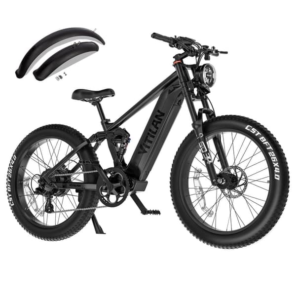 Elcykel VITILAN T7 PRO - 52V 20Ah 1040Wh Batteri - Sort Elcykel VITILAN T7 PRO - 52V 20Ah 1040Wh Batteri - Sort