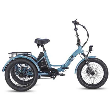 Electric Cargo Tricycle Fafrees F20 Mate - 48V 18.2Ah, Foldable 3-Wheel Utility E-Bike, Blue