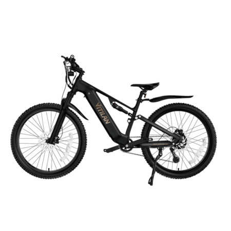 Elektrisk Mountainbike VITILAN M5, 27.5" Fuld Affjedring, 48V 15Ah LG Batteri, Sort