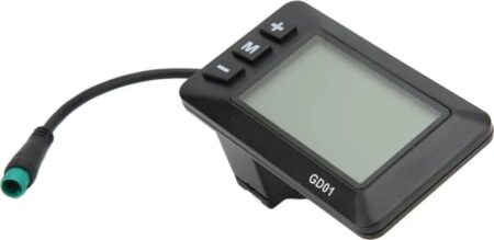 Elektrisk cykel display skærm, 36V/48V, LCD GD01 display, 5-bens vandtæt stik, egnet til 22,2 mm styr.