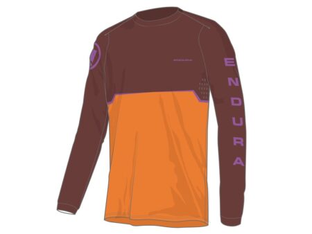 Endura Core Printed Jersey - Cykeltrøje - Lange ærmer - End Orange - Str. M