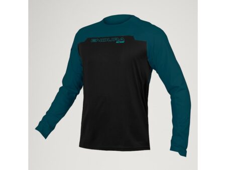 Endura MT500 Burner Jersey - Cykeltrøje - Lange ærmer - Barra Blue - Str. M
