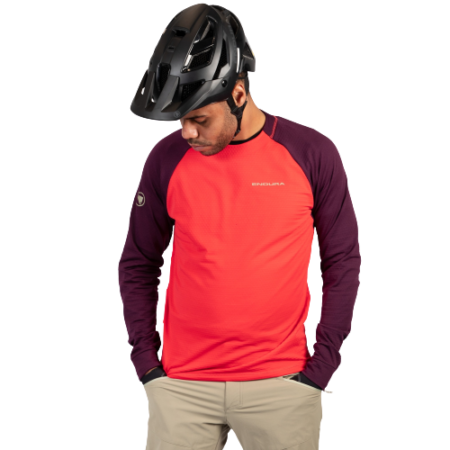 Endura Singletrack Fleece Cykeltrøje Aubergine