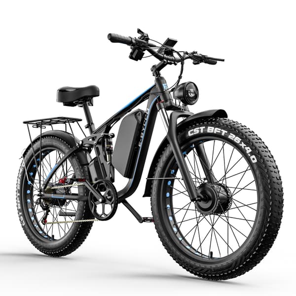 E·Bycco EB7 PRO 26" Fat Tire Elcykel til Voksne - 2000W Dobbeltmotor, 130 km Rækkevidde, Fuld Affjedring, 52V 23Ah Aftageligt Batteri Terrængående Elcykel E·Bycco EB7 PRO 26" Fat Tire Elcykel til Voksne - 2000W Dobbeltmotor, 130 km Rækkevidde, Fuld Affjedring, 52V 23Ah Aftageligt Batteri Terrængående Elcykel