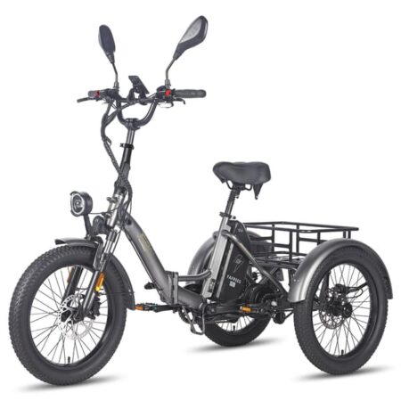 FAFREES F20 Mate Electric Cargo Trike, 48V 21Ah batteri, 500W motor med 750W spidseffekt, aluminiumsdifferentiale og 180 kg belastningskapacitet-Gunmetal Black