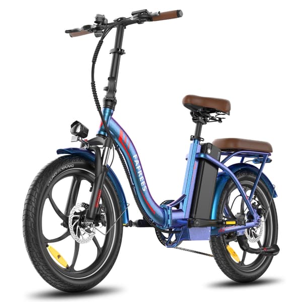 FAFREES F20+ Pro Folding City E-Bike, 36V 25Ah 900Wh batteri, 250W bagnavmotor, 20 × 3,0-tommer punkteringssikre dæk, 95_120 km Rækkevidde-Aurora Blue FAFREES F20+ Pro Folding City E-Bike, 36V 25Ah 900Wh batteri, 250W bagnavmotor, 20 × 3,0-tommer punkteringssikre dæk, 95_120 km Rækkevidde-Aurora Blue