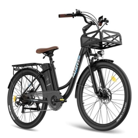 FAFREES F26 Lasting City El-cykel, 36V 25Ah batteri, 36V 250W bagmotor, 26-tommer dæk, 95_120 km Rækkevidde-Satin Black