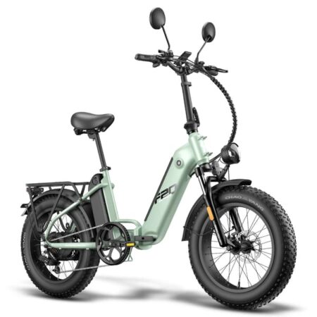 FAFREES FF20 Polar L1e-B Typegodkendt Folde E-Bike, 48V 26,8Ah dobbelt batteri, 500W motor, 20 x 4,0 Fat Dæk og Shimano 7-Speed-Mint Green