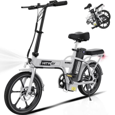 Folding elcykel 16" COLORWAY - Batteri 36V12Ah - Pedalassistance - LCD-skærm - Hvid