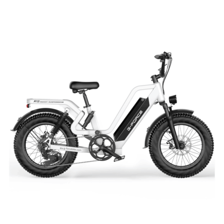 G-FORCE RS ST Premium Electric Bike, 48V 25Ah Removable Battery, White