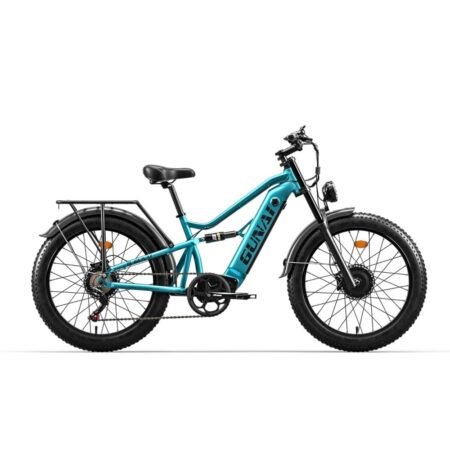 GUNAI-M2 dobbeltmotor elcykel 1500W 48V 17,5AH 7 gear fuld affjedret Fat Tire Bike