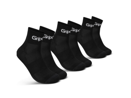 GripGrab RIDE low cut socks 3-pak cykelstrømper sort