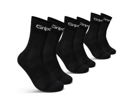 GripGrab RIDE regular cut socks 3-pak cykelstrømper sort