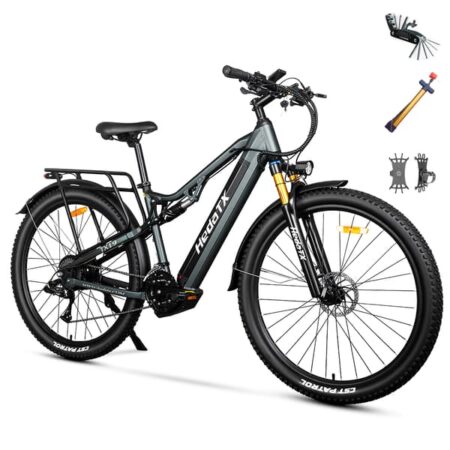 HEDATX TX19 elcykel med bagagebærer - Shimano hydrauliske skivebremser, 48V 19,2Ah lithium-ion batteri, op til 70 km rækkevidde, aluminiumsstel og låsbar luftgaffel.