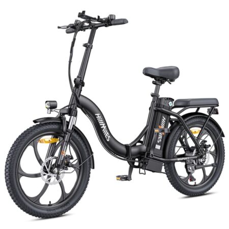 HILLMILES MilePort 1 Straddle Elcykel: 80-100 km PAS rækkevidde, 20" brede dæk, Shimano 7-trins gearkasse, IPX4 vandtæthedsklassificering - Bypendling