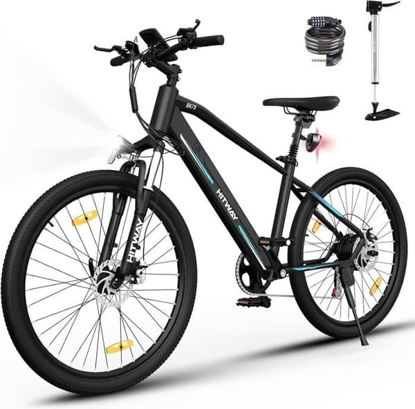 HITWAY BK7S Mountain Elcykel - Batteri 36V/12Ah - Motor 250W - Shimano 7 Gear - Sort HITWAY BK7S Mountain Elcykel - Batteri 36V/12Ah - Motor 250W - Shimano 7 Gear - Sort