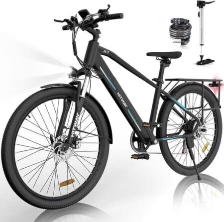 HITWAY Elcykel 26" VAE-Batteri 36V/12Ah-Motor 250W - Shimano 7 Gear - MTB Elcykel - E-BIKE Sort