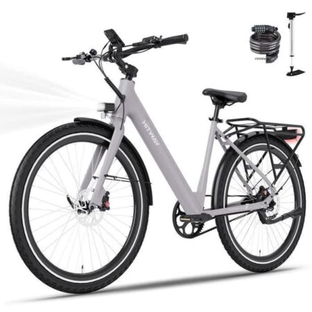 HITWAY Elcykel 700C, 250W Bycykel, Aftageligt batteri 36V 10.4Ah, Rækkevidde 40-80 km, LCD-skærm