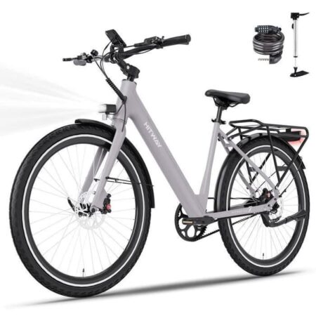 HITWAY Elcykel 700C, 250W Bycykel, Aftageligt batteri 36V 10.4Ah, Rækkevidde 40-80 km, LCD-skærm