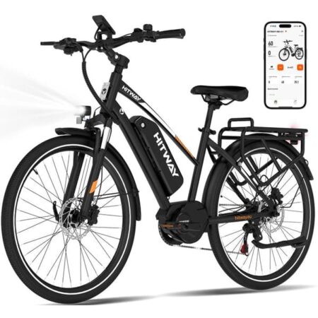HITWAY Elcykel BKU1 27,5", batteri 36V 13Ah, central motor, 7 gear, 25 km/t, rækkevidde 180 km max, sort