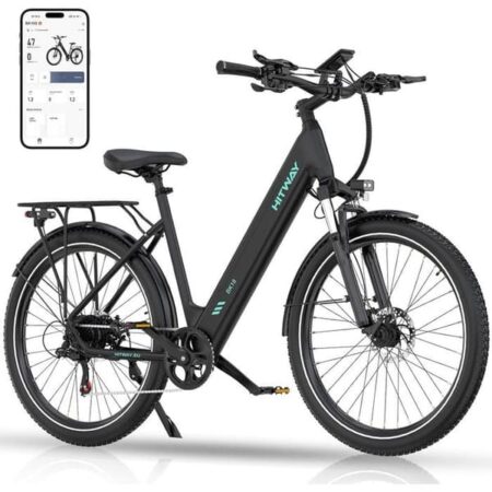 HITWAY Elcykel VAE Sort, Elektrisk MTB, 27.5" By E-Bike, Aftageligt Lithiumbatteri 36V13AH, Shimano 7 Gear