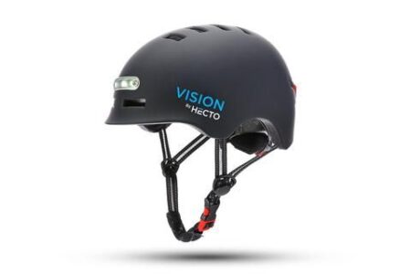 Hecto+ Vision m. indbygget lys sort - Cykelhjelm - Large (58-61 cm)
