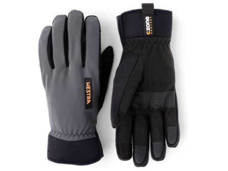 Hestra CZone Contact 5 finger cykelhandske Dark Grey (Størrelse: Medium)
