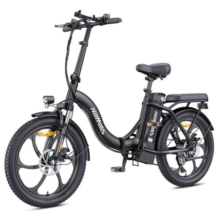 HillMiles MilePort 1, 20" Tykke Dæk Elcykel, 250W Motor, 100 KM Rækkevidde, 36V 13Ah Batteri, 25 KM/t, Jævn Og Komfortabel Tur For Byture