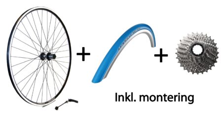 Hometrainer Pakke med hjul, dæk, slange og kassette 700c 11-speed
